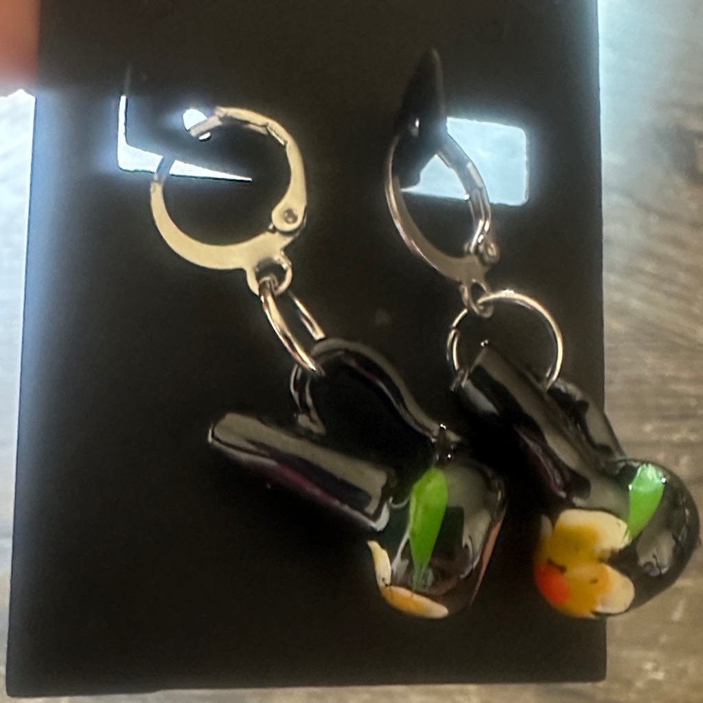 Mexicana Black And Multicolor Earrings 15$